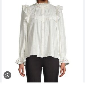 Isabel Marant Etoile Jatedy Embroidered Ruffled Blouse
